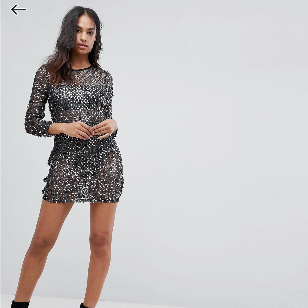 NaaNaa Sequin Dress with Hot Pant Lining